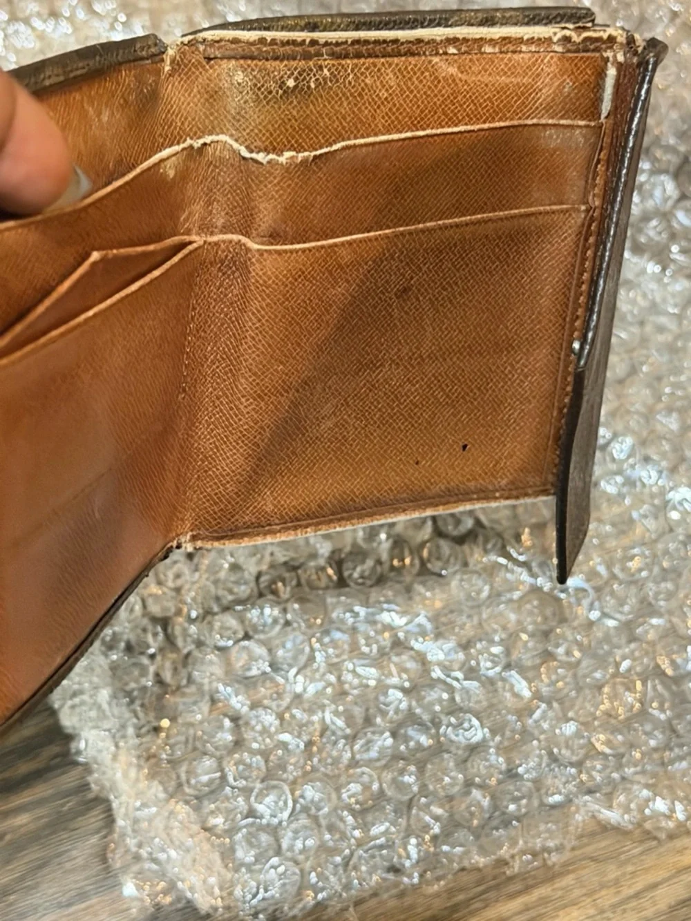Louis Vuitton Tan Monogram Textured Leather Detail